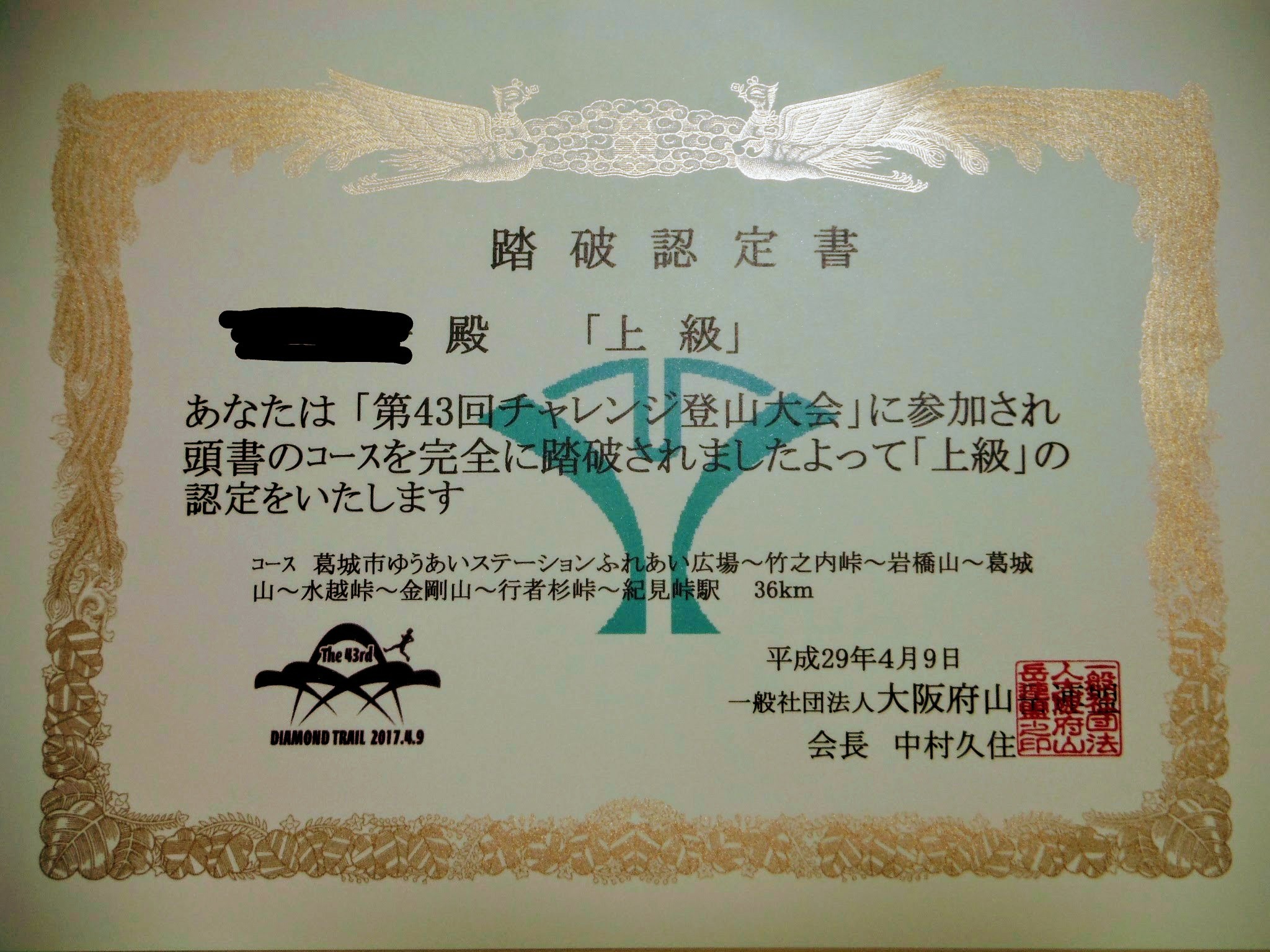 第43回 大阪府チャレンジ登山大会 2017 04 09 ななやんさんの金剛山 二上山 大和葛城山の活動データ Yamap ヤマップ