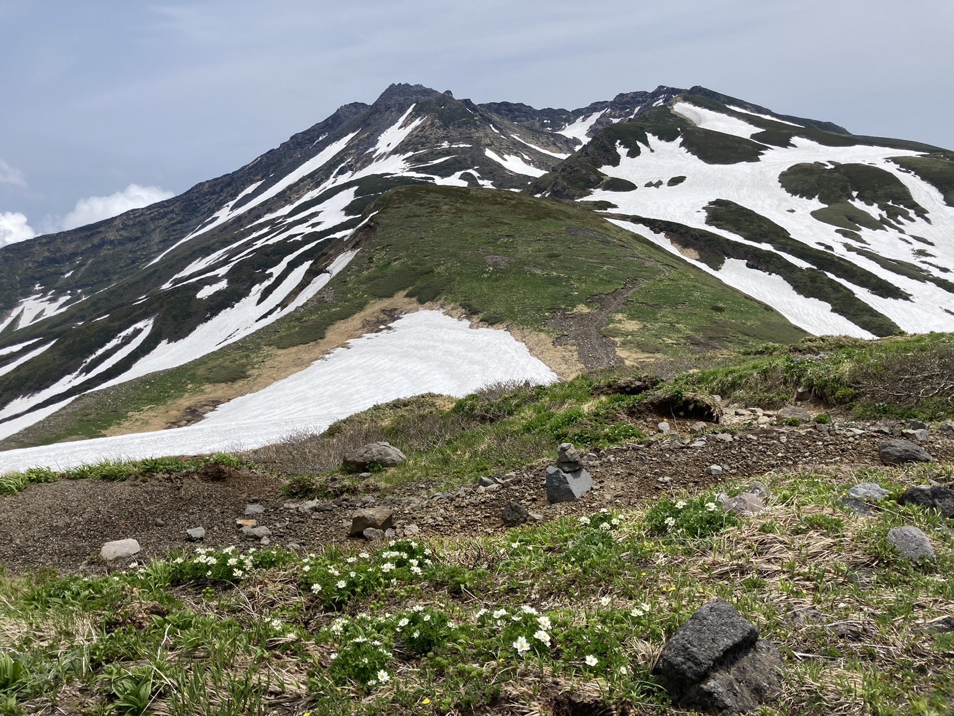 残雪の鳥海山 笙ガ岳 象潟口 千蛇谷雪渓下り Sさんの鳥海山 七高山 笙ヶ岳の活動データ Yamap ヤマップ