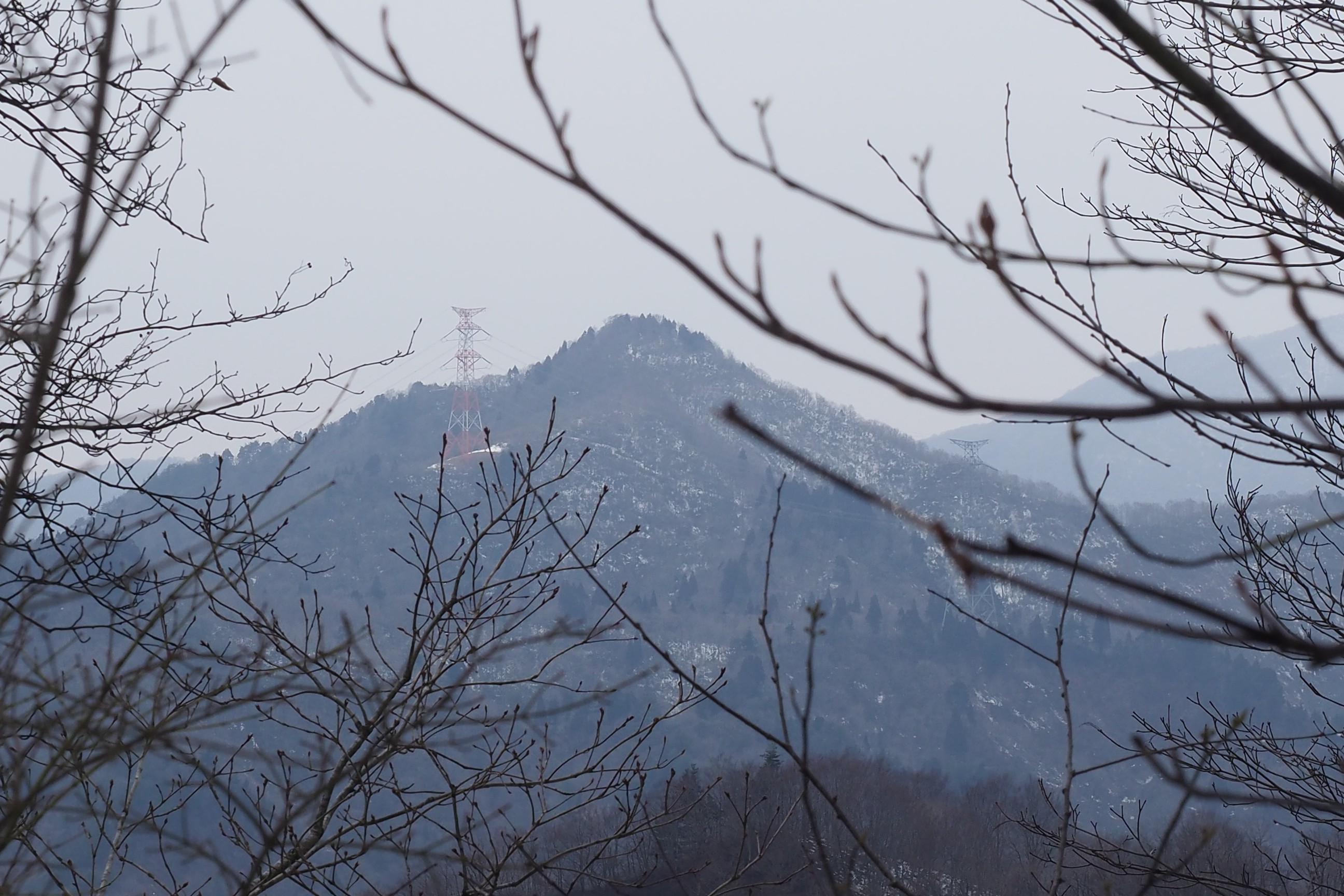 木六山・銀次郎山 権現山と目立つ中越幹線89鉄塔