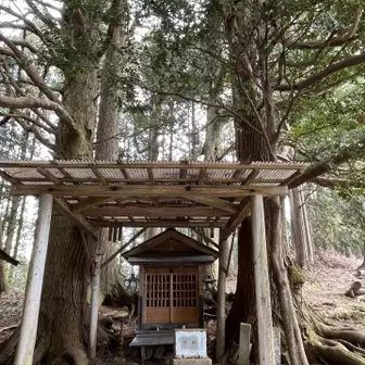 　4本の杉に守られるように、行者堂はありました。
　来週の大峯奥駈道が、良いお天気で、怪我なく降りて来られますようにとご加護を願いました。