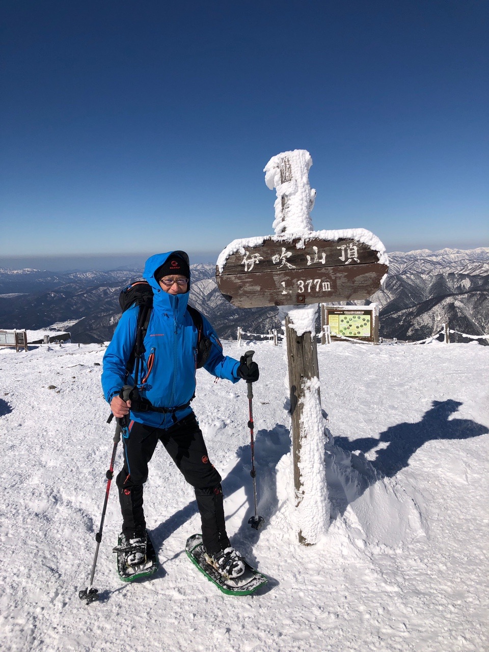 伊吹山 スノーシューで山頂まで完登 21 01 マー君さんの伊吹山 伊吹高原 御座峰の活動データ Yamap ヤマップ