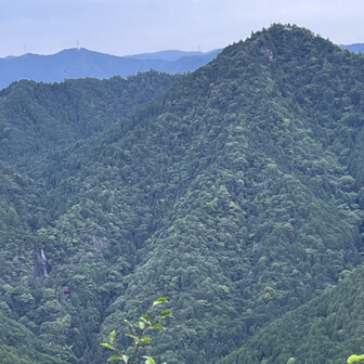 七種薬師から七種滝(左側の白線状)