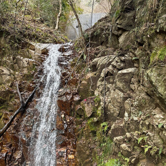 六甲山・長峰山・摩耶山 ロープが張ってあるので、滝の右側直登する
ちょっと怖い