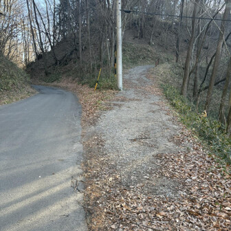 中山道（小田井宿・塩名田宿・八幡宿・望月宿・芦田宿） 砦群へは、ここを右に登る
軽トラが通れそうな道