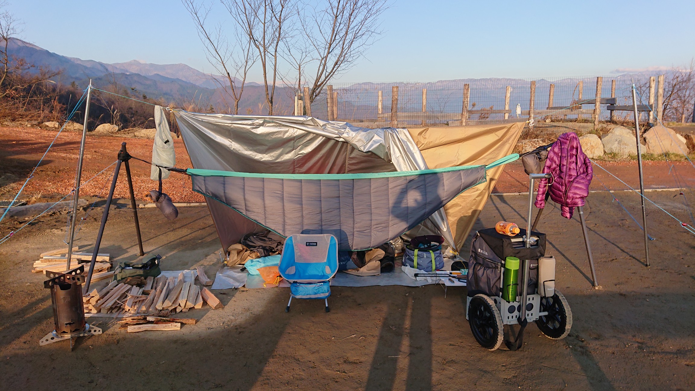 自作スタンドでハンモック泊備忘録 さくりんさんの要害山 兜山 大蔵経寺山の活動日記 Yamap ヤマップ