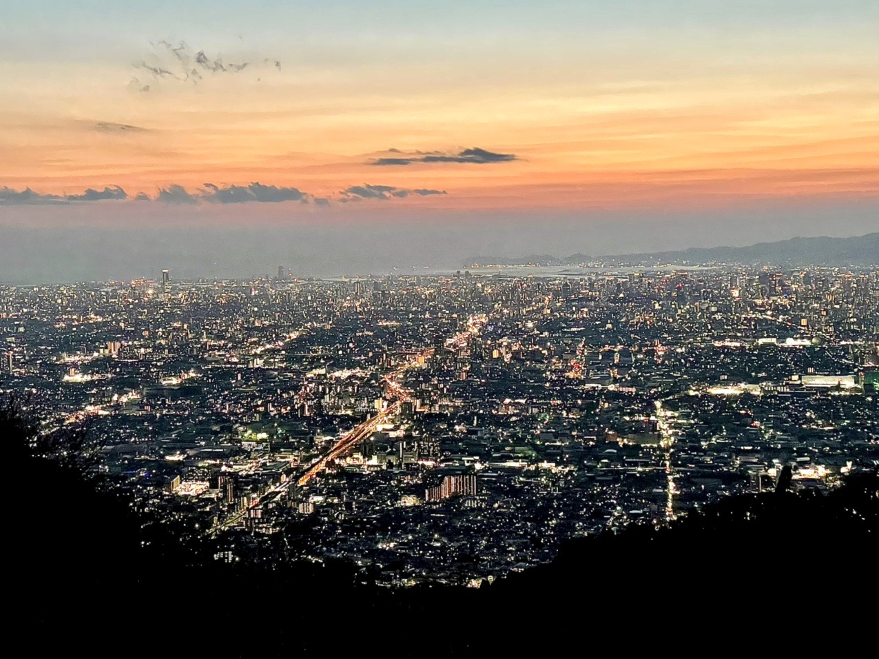 生駒山 夕焼け 夜景 散歩 まっつんさんの生駒山 神津嶽 大原山の活動データ Yamap ヤマップ