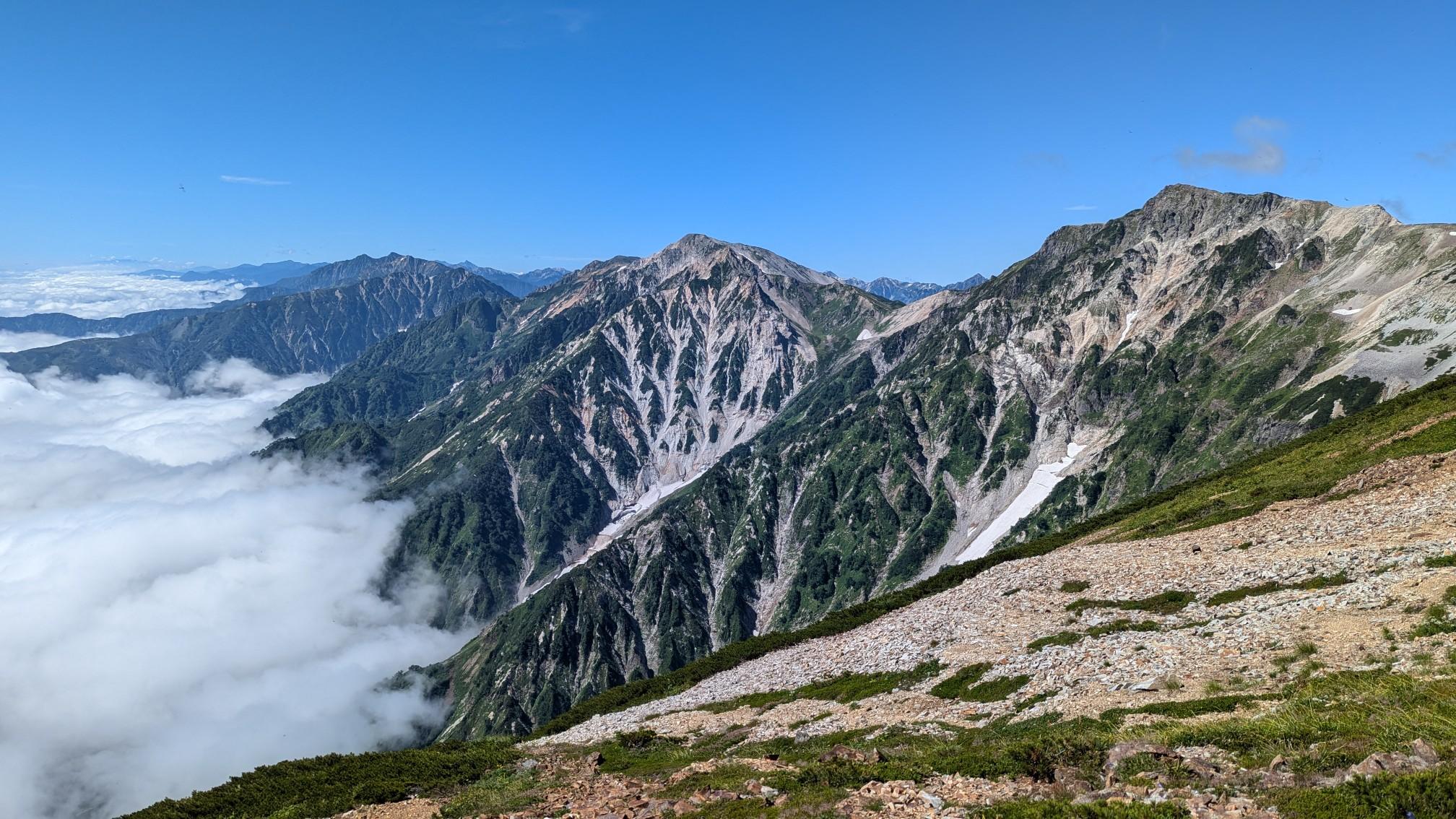 白馬岳-小蓮華山-船越の頭-乗鞍岳-栂池自然園の登山口 縦走