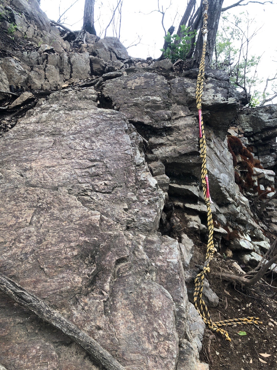 両崖山・仙人ヶ岳・石尊山 ロープが掛かっています