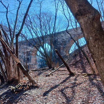 鼻曲山・氷妻山・留夫山 めがね橋。