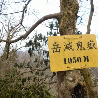 岳滅鬼嶽⛰️︎︎到着𓂃⟡.· 🙆✳️    
1050m

石楠花群生地でもあるので
石楠花と標示︎︎👍