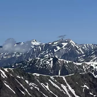 白馬三山
一番奥の白馬岳がちゃんと高く見えてました！