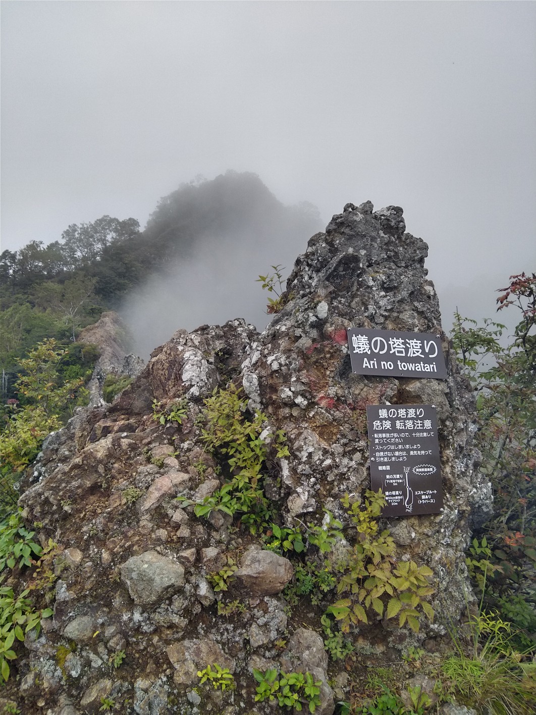 蟻の塔渡り 西岳 第一峰 Nonさんの高妻山 戸隠山の活動データ Yamap ヤマップ