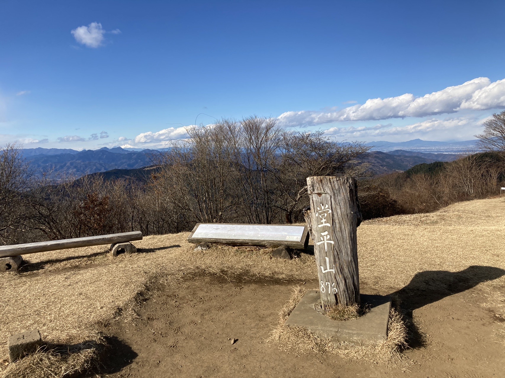 堂平山 笠山 関東百名山 寒波到来で寒かった Papeさんの堂平山 笠山 乳房山 大霧山の活動データ Yamap ヤマップ