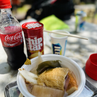 城山茶屋のカキ氷は長蛇の列につきICE BOXと氷結で代用したら美味😍最高すぎてため息出たよ
