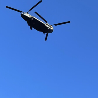 各務原アルプス（関南アルプス）・八木三山 自衛隊のヘリが上空を飛んでいった