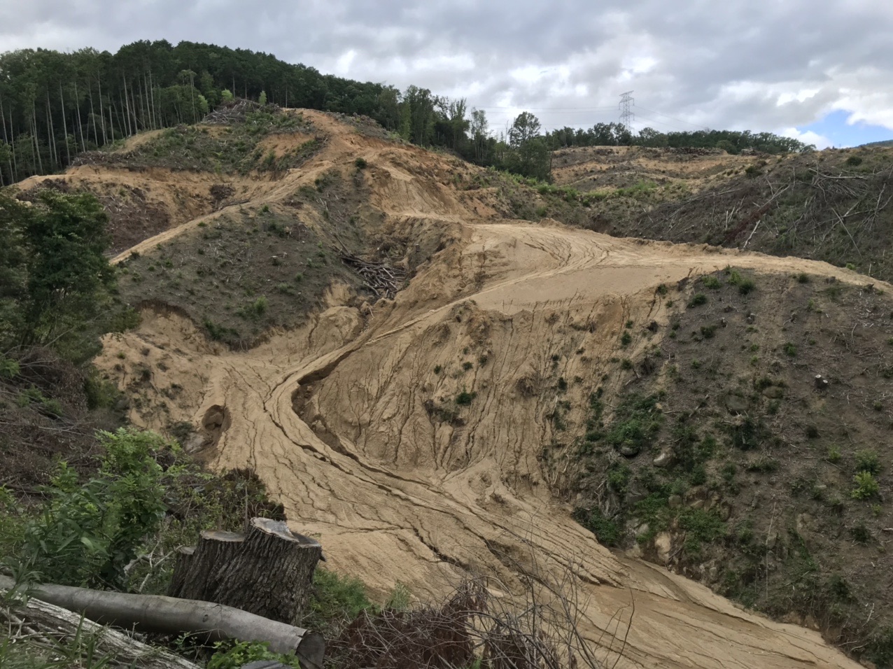 生駒山・神津嶽・大原山 むき出しになった山肌。