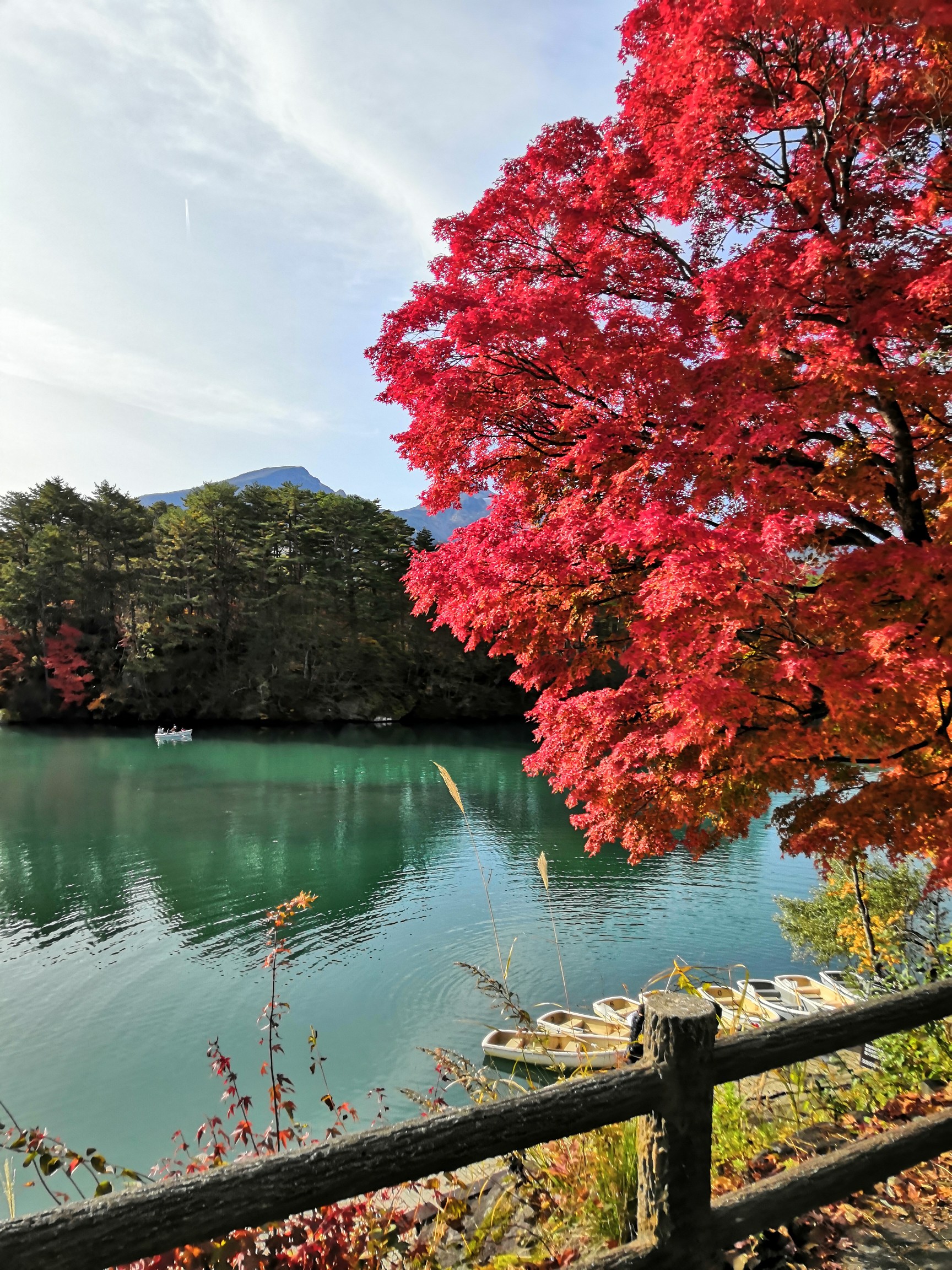 紅葉の五色沼と桧原湖周辺をぶらっと 11 01 たかさんの磐梯山 雄国山 赤埴山の活動データ Yamap ヤマップ