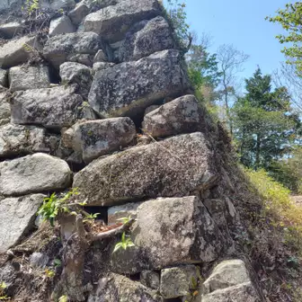 豊臣秀次の城址跡かな、よくこんな山の中に大きな岩をどうやって運んだのか