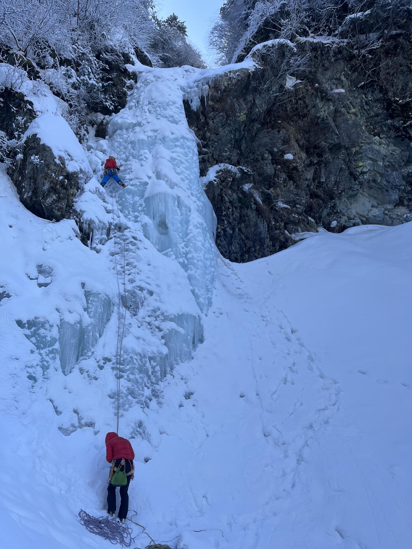 中千丈沢 アイスクライミング 2023-03-14 / 優駿さんの槍ヶ岳・穂高岳