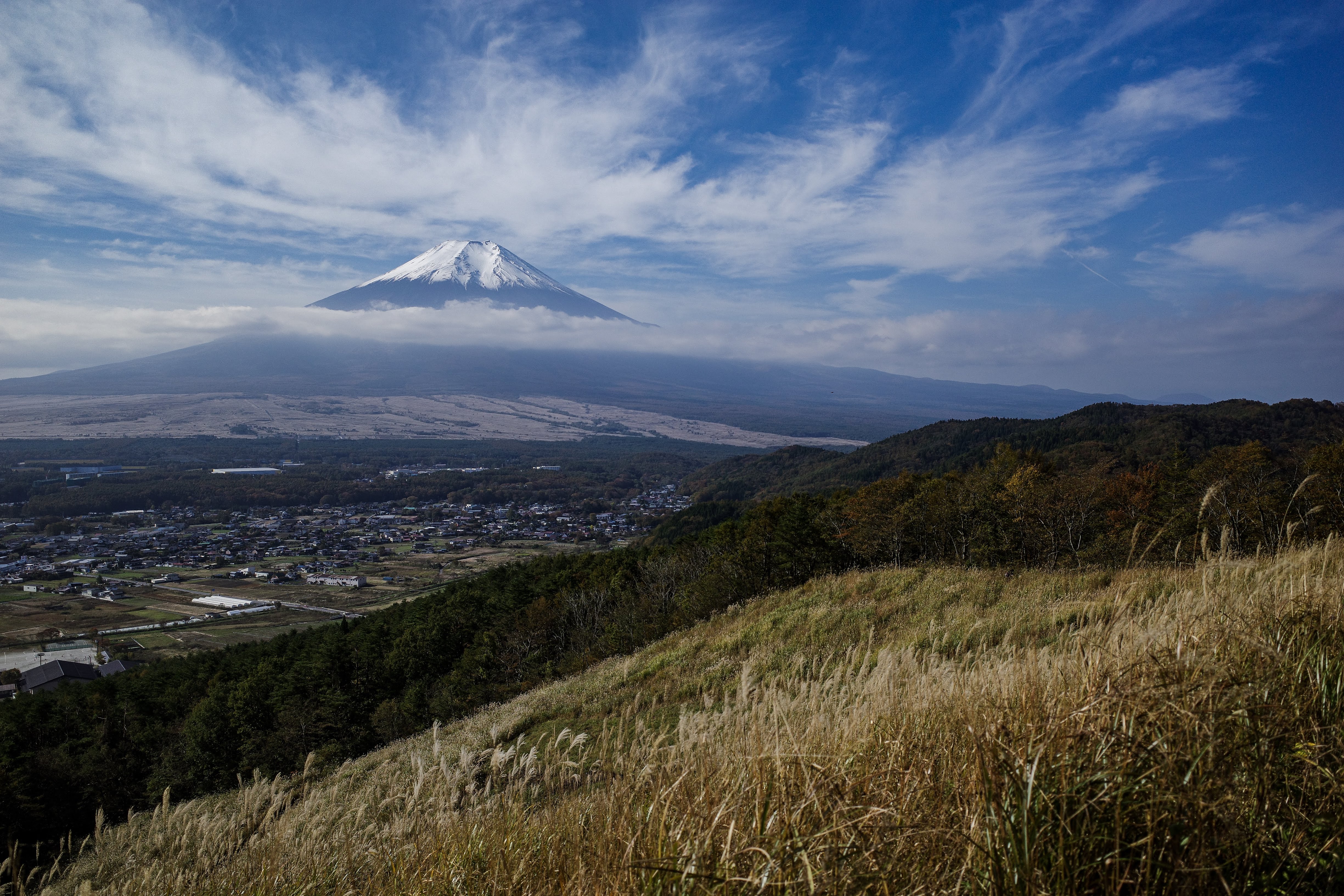 杓子山 秋のススキ平原 杓子山駐車場から おいなりさんさんの御正体山 杓子山 石割山の活動日記 Yamap ヤマップ