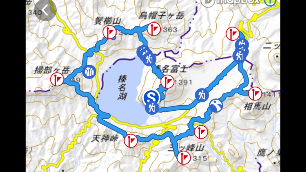 榛名湖外輪山周回 A 全10座 1day Winterheatさんの榛名山 天狗山 天目山の活動データ Yamap ヤマップ