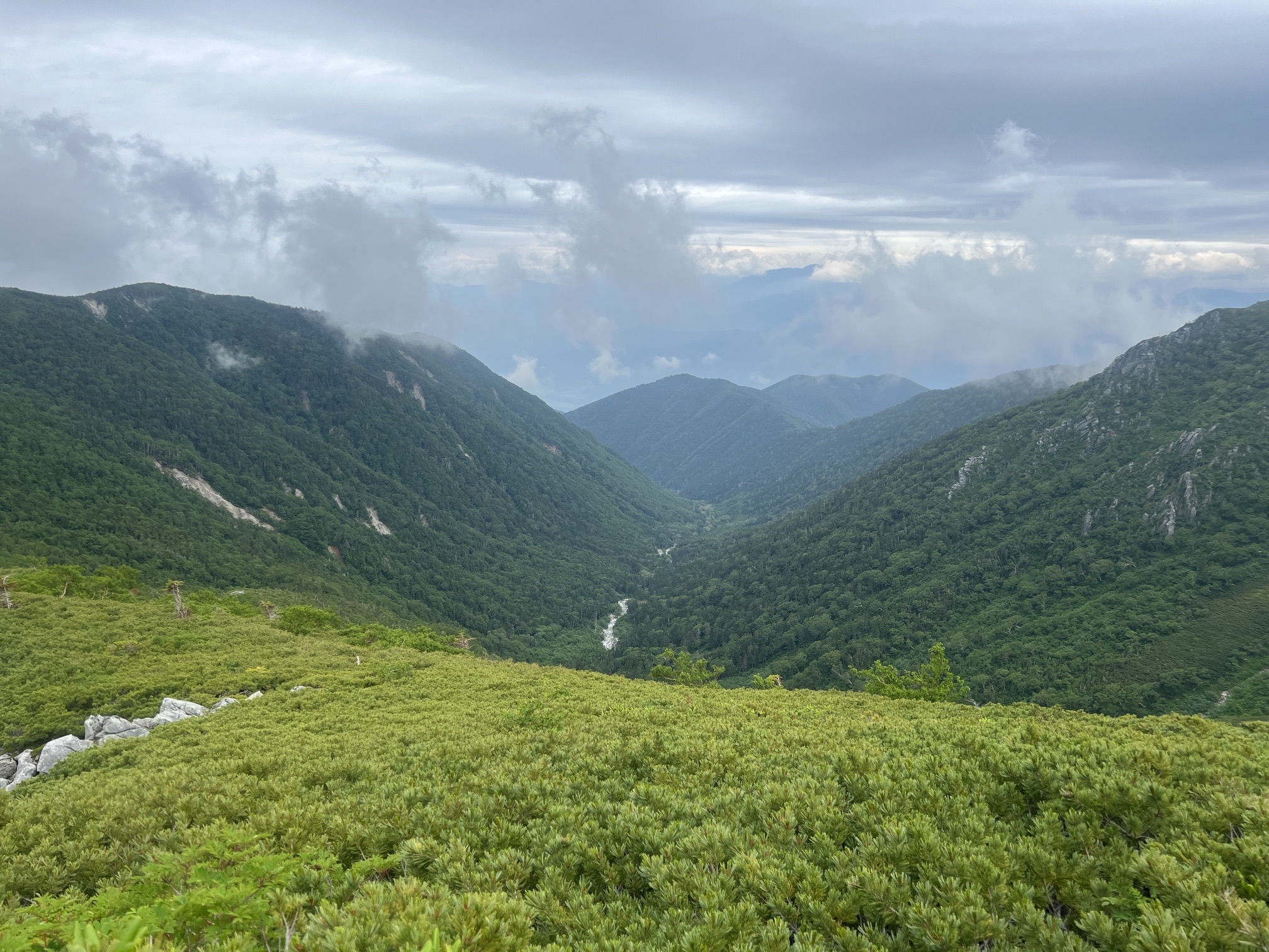 伊那方面の谷を眺める