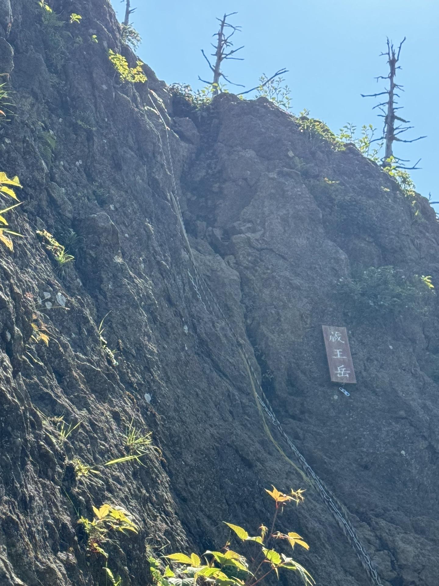 皇海山・袈裟丸山・庚申山 蔵王岳　砂岩の長い鎖場、懸垂下降で降ろしていただきました。快適❗️