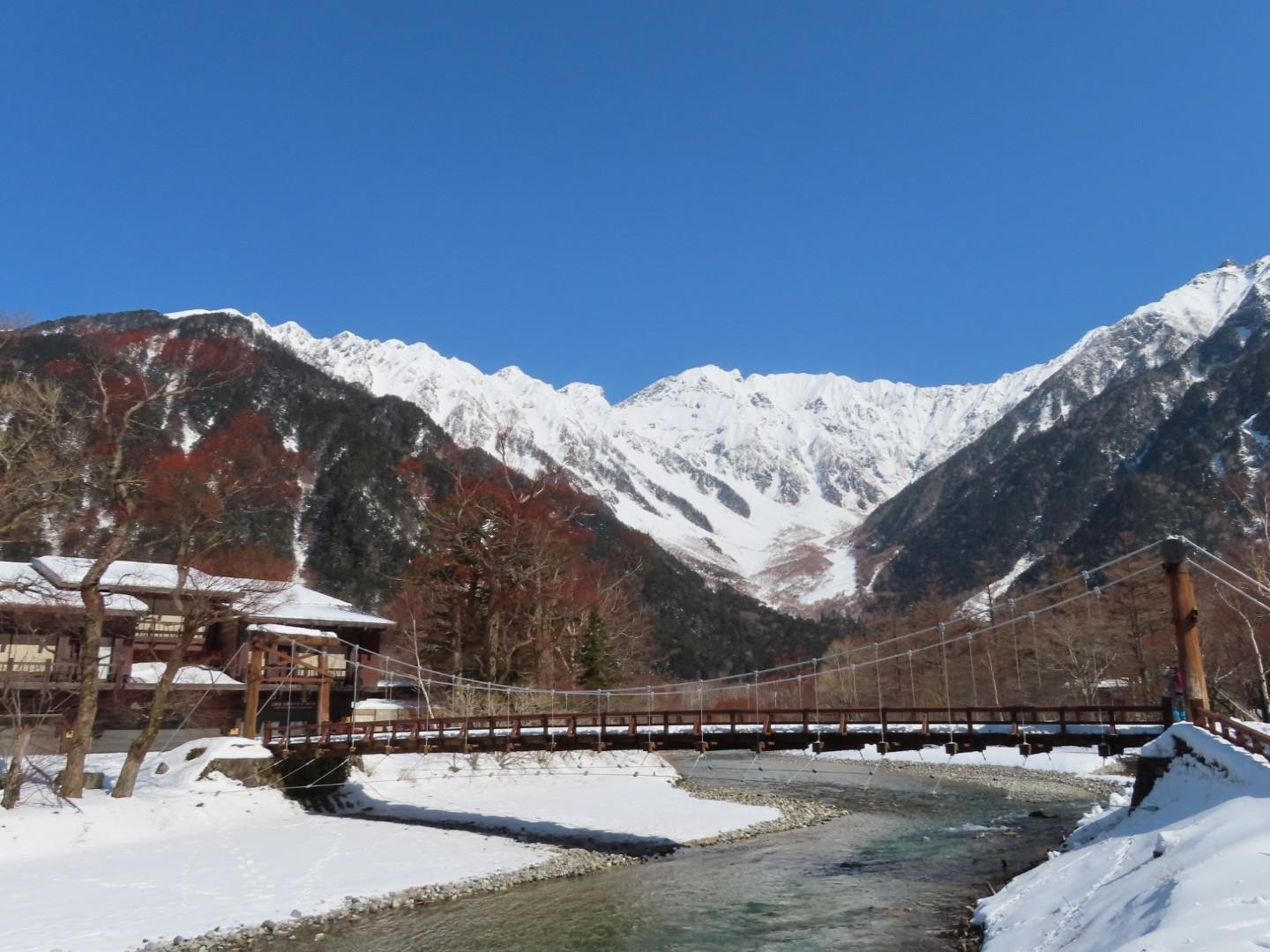 上高地バス停-河童橋-屏風の耳 往復コースの地図・登山ルート