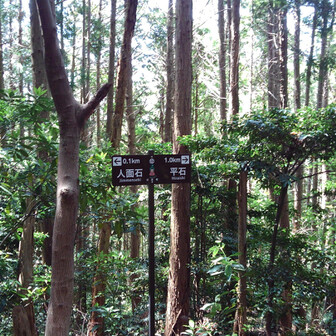 葛城修験エリアマップ（二上山周辺） 人面石まで0.1km