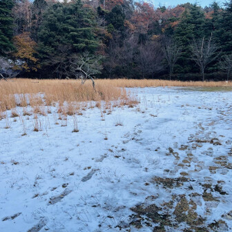 山上公園や山頂付近には前日の雪がまだまだ残ってました〜