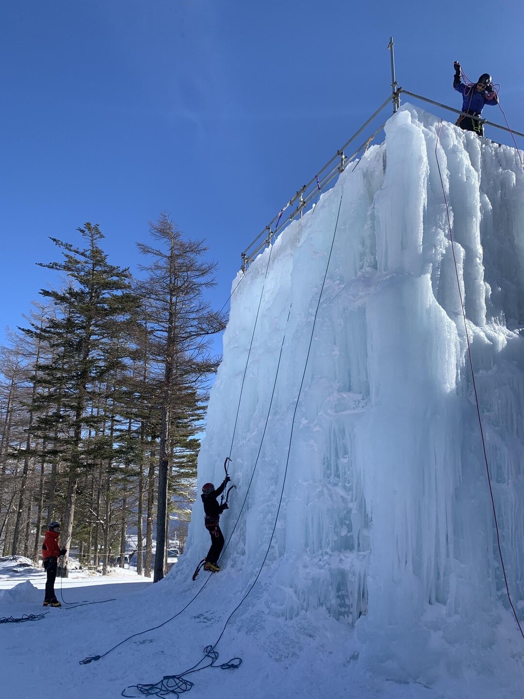 入笠山　アイスクライミング体験