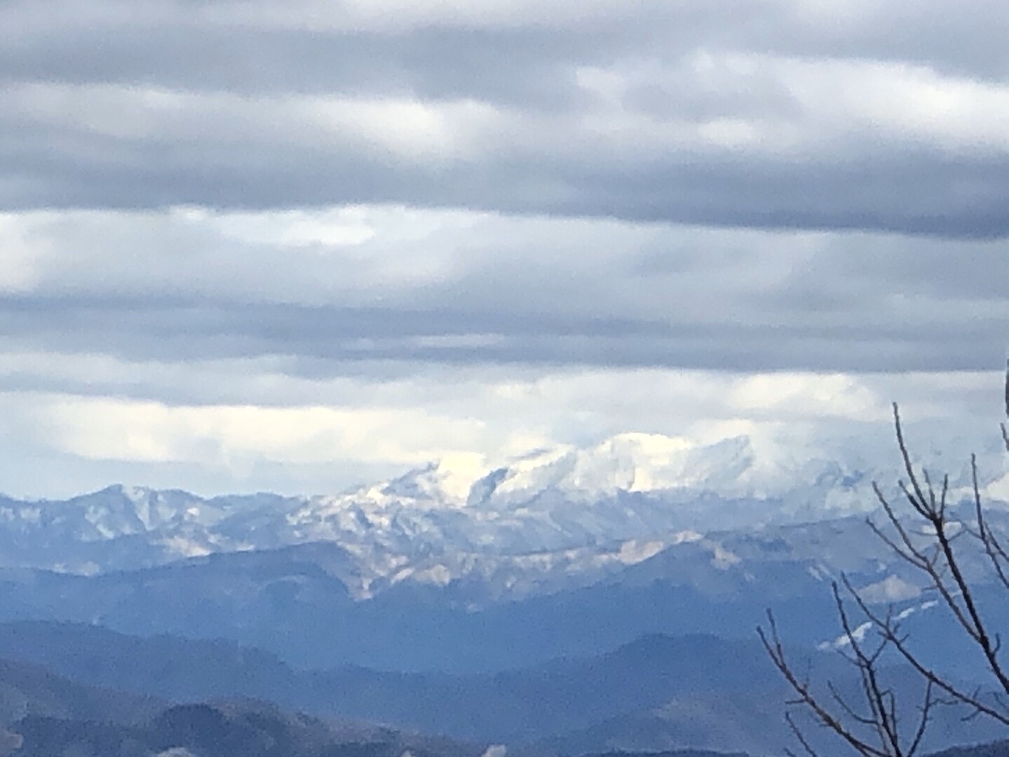 雪無しの日野山-2020-01-28