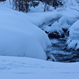 鳥海山・七高山・笙ヶ岳 沢の水は凍らない