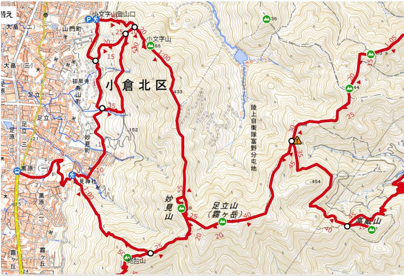 モミジ谷の砂防堰堤と地図記号の位置 山のウグイス さんの足立山 戸ノ上山の活動日記 Yamap ヤマップ