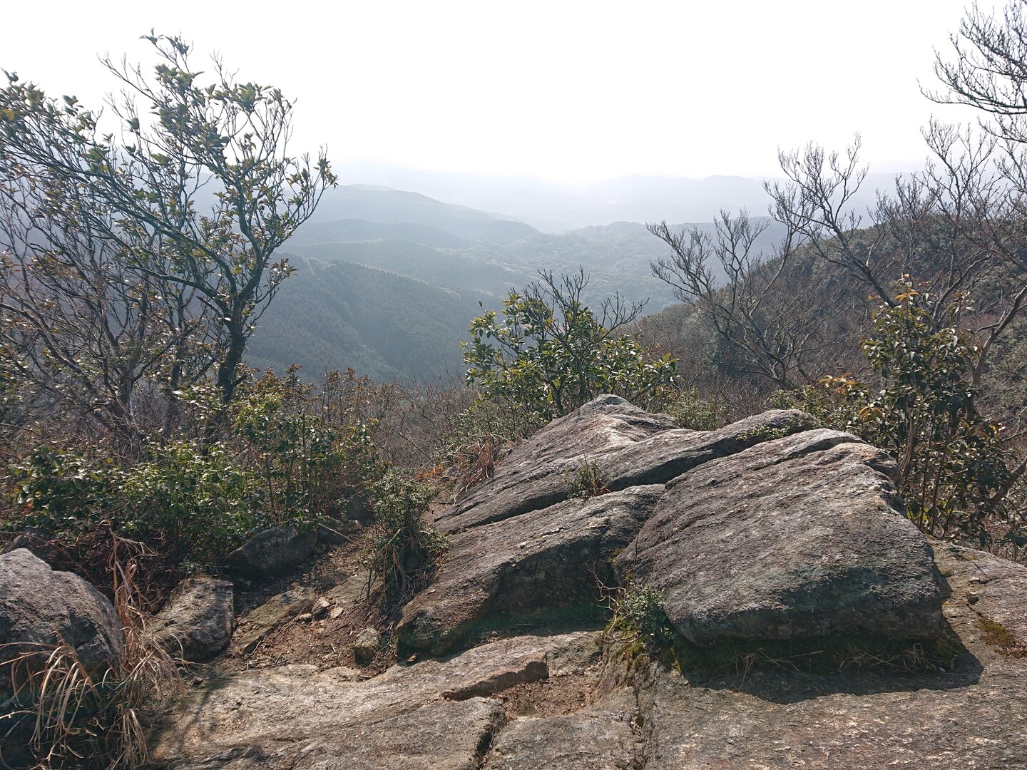 湯の野 小爪ルートで小爪峠へ 脊振山 金山の写真77枚目 晴れているが霞んでいる この日 スギ花粉 Yamap ヤマップ