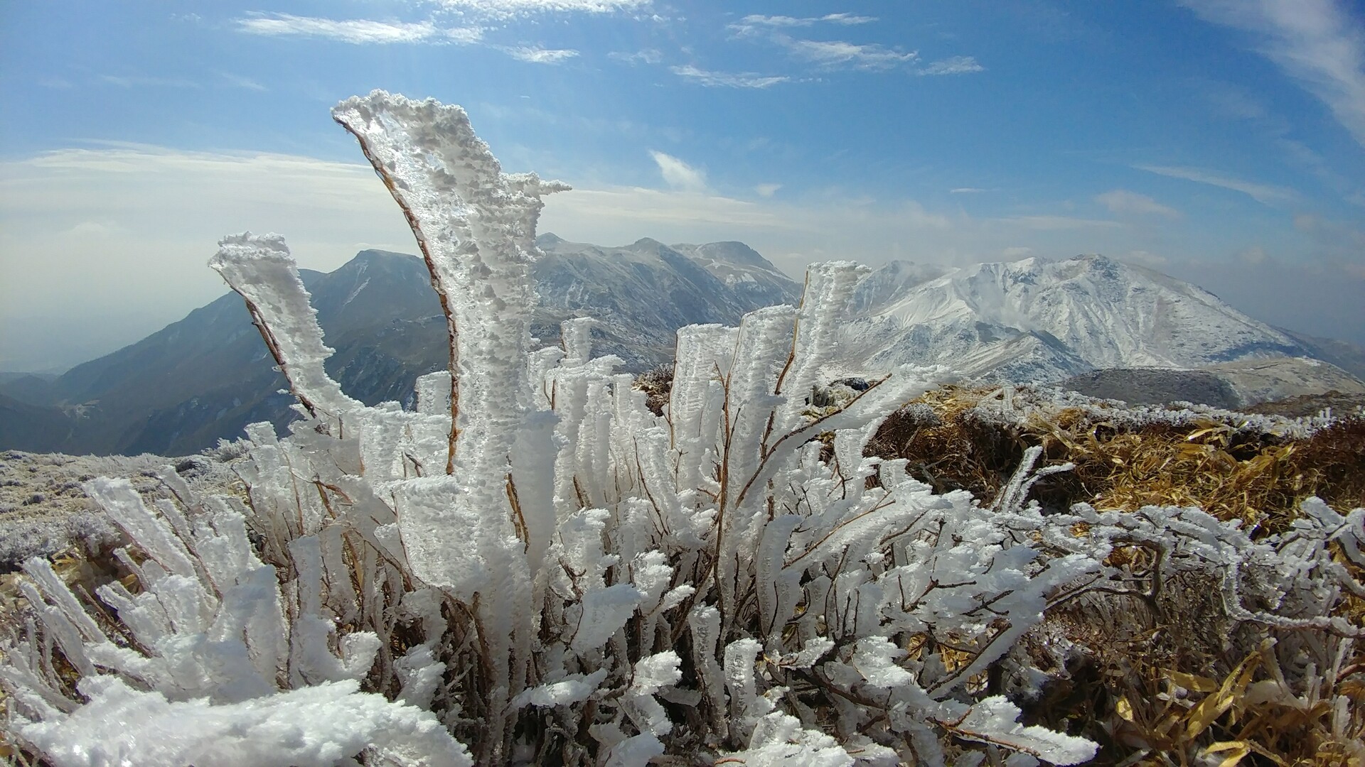 雪と霧氷の三俣山へ 2019 02 17 九重連山を歩くさんの九重山 久住山 大船山 星生山の活動データ Yamap ヤマップ