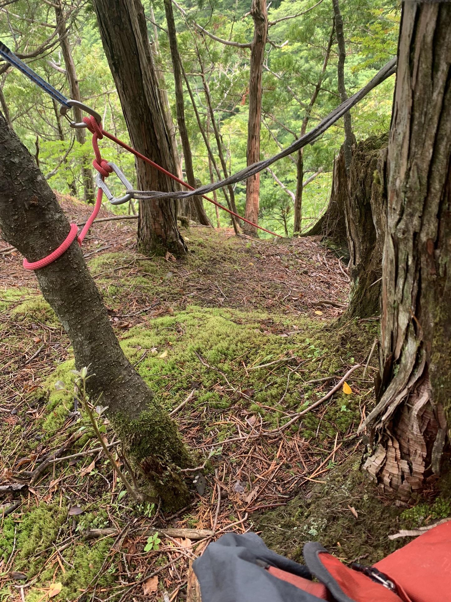 最後の滝は垂直木登り部分でロープ