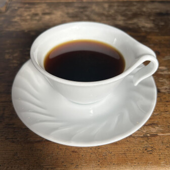 朝のコーヒー。水がいいからかコーヒーがとても美味しい😋