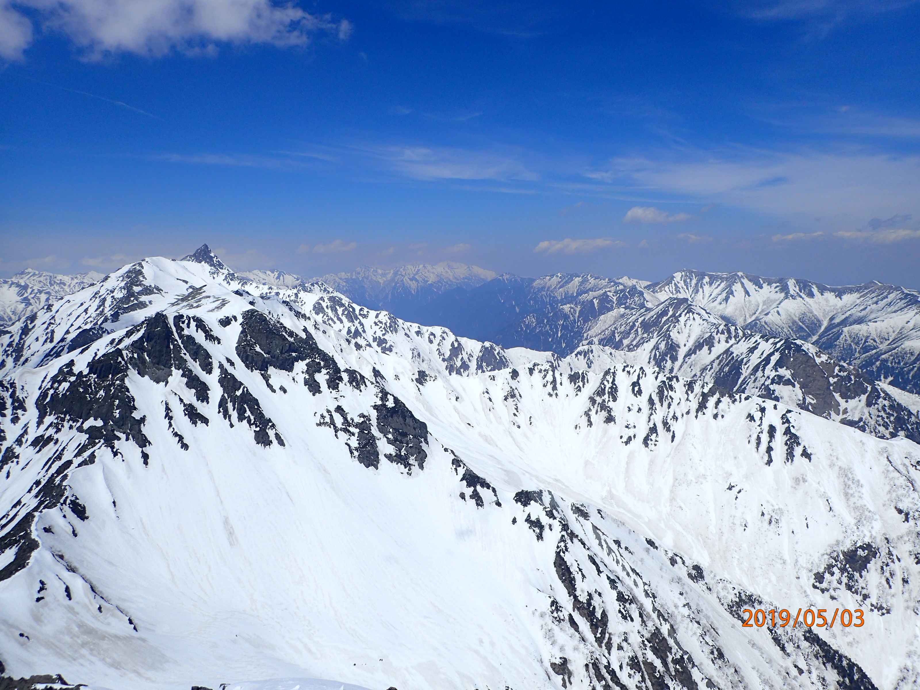 残雪の北穂高岳 せいらますおさんの燕岳 餓鬼岳 唐沢岳の活動データ Yamap ヤマップ